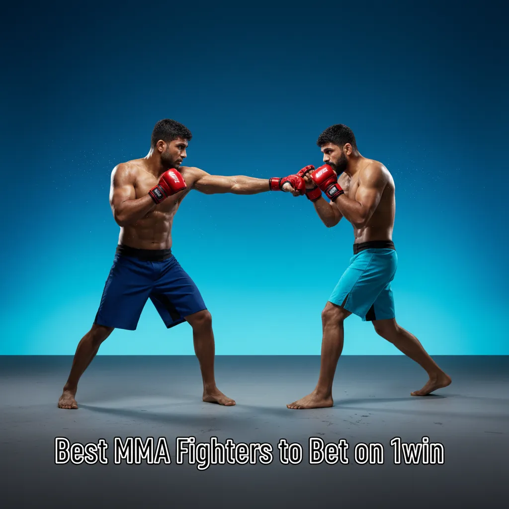 1win MMA betting graphic showing top fighters and tips: Makhachev, Pereira, Jones, Aspinall, O’Malley, Edwards, Zhang Weili.