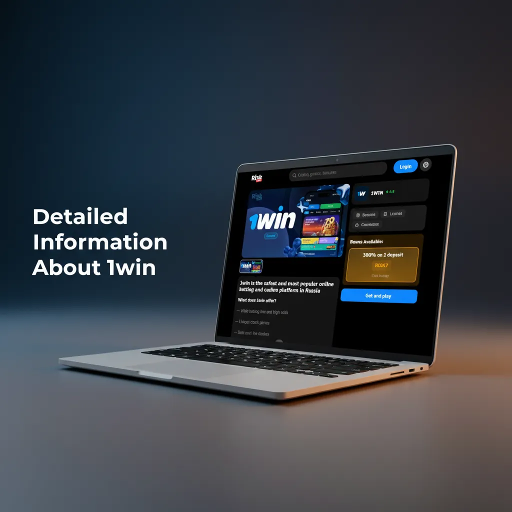 1win info page showing 30+ sports betting, live markets, KYC/2FA security, mobile apps, INR payments, and licensing details.
