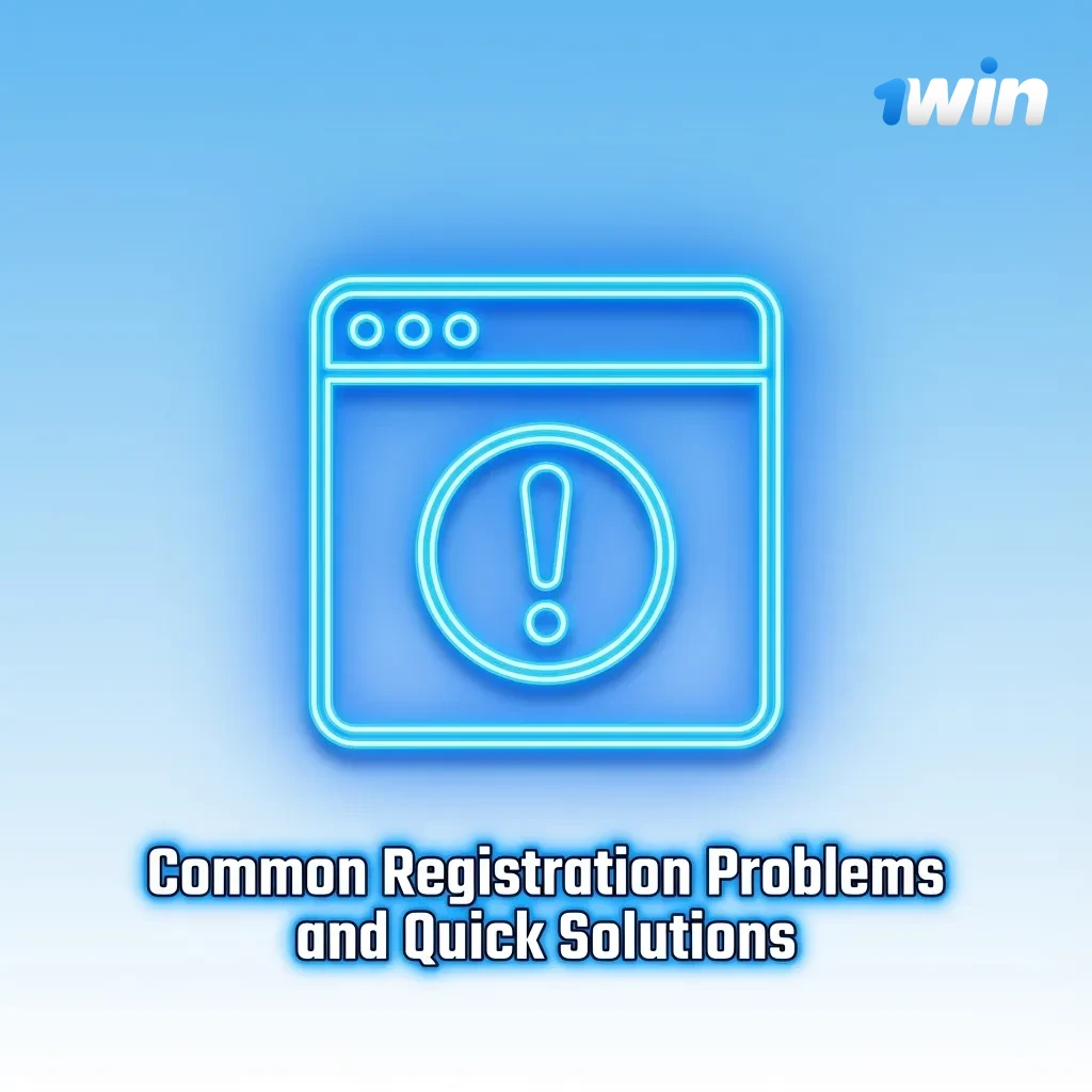 Table titled “Common Registration Problems and Quick Solutions” listing typical 1win signup issues with brief fixes.