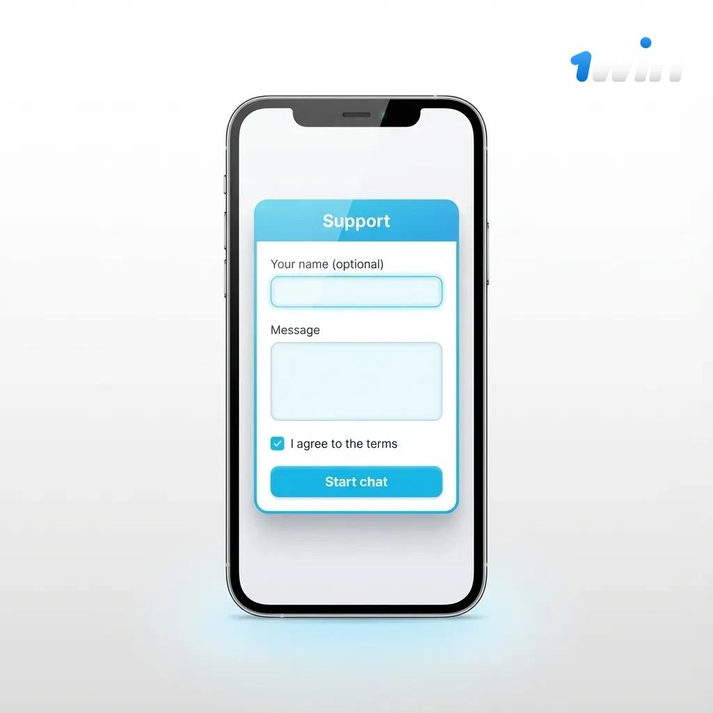 iPhone screen showing the 1win app login page with fields for username, password, and Face ID option