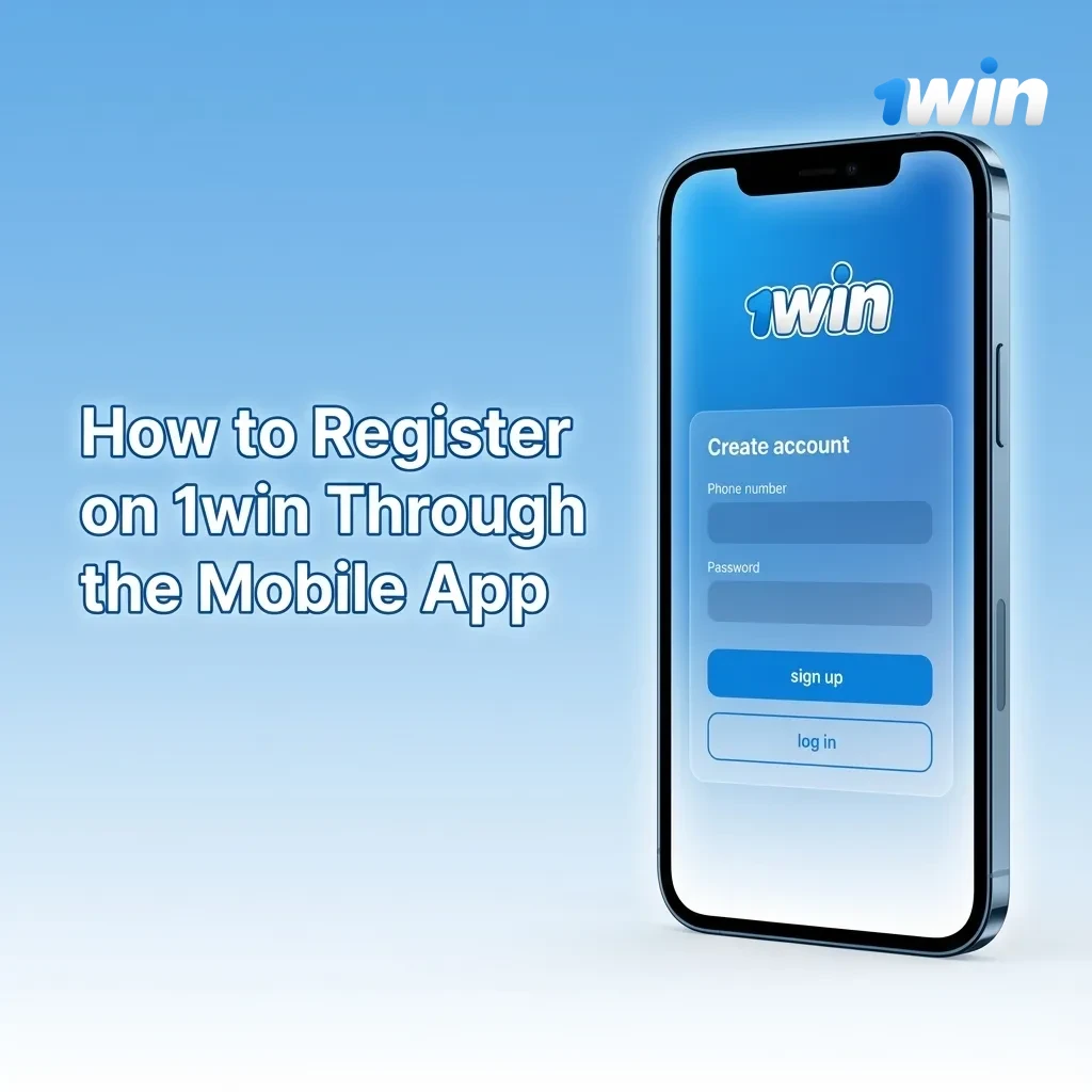 Smartphone screen showing the 1win app registration steps and welcome bonus offer for new users in India