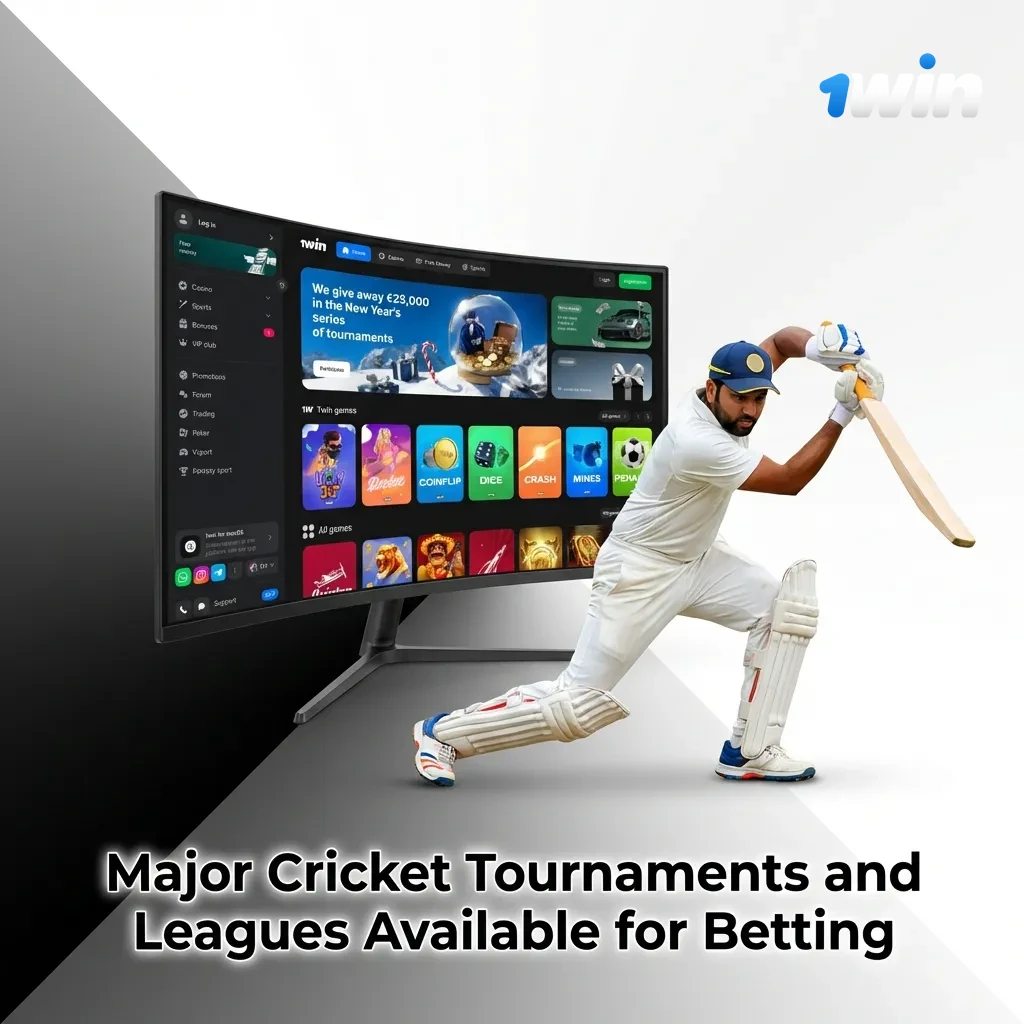 Cricket tournaments including ICC World Cup, T20 World Cup, IPL, The Ashes, and domestic leagues available for betting