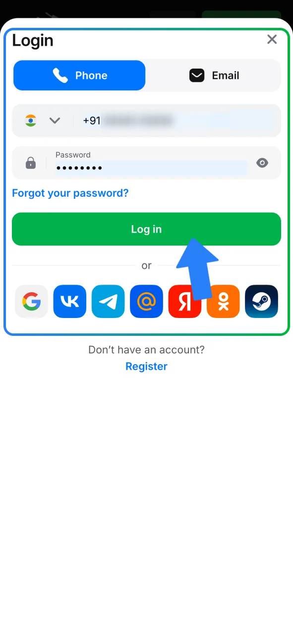 Log in to your 1win account today.
