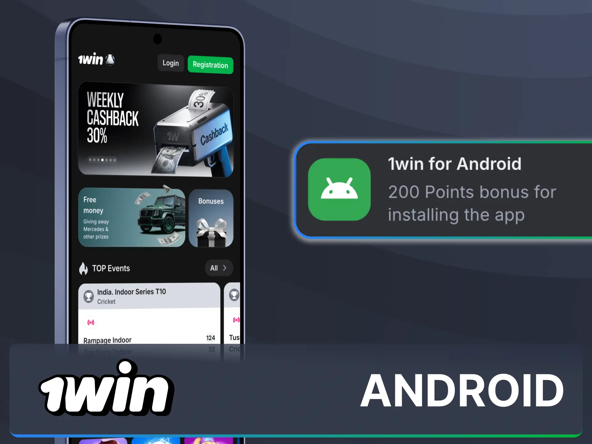 Download the official mobile application for Android users directly from 1win homepage.