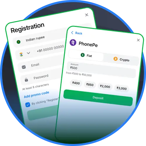 Manage your funds easily using the native INR wallet on the 1win homepage.