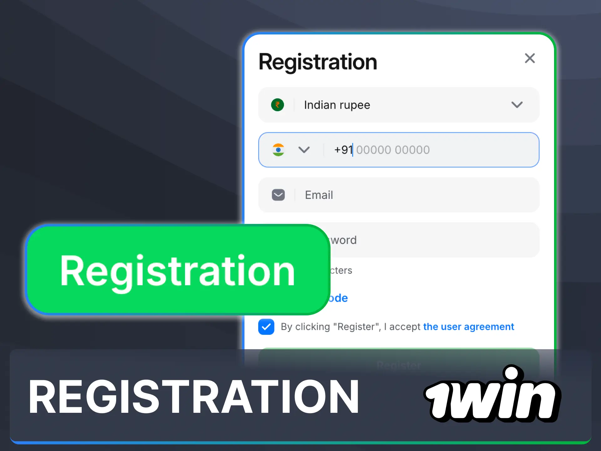 Follow the quick registration process at 1win to establish your new profile.