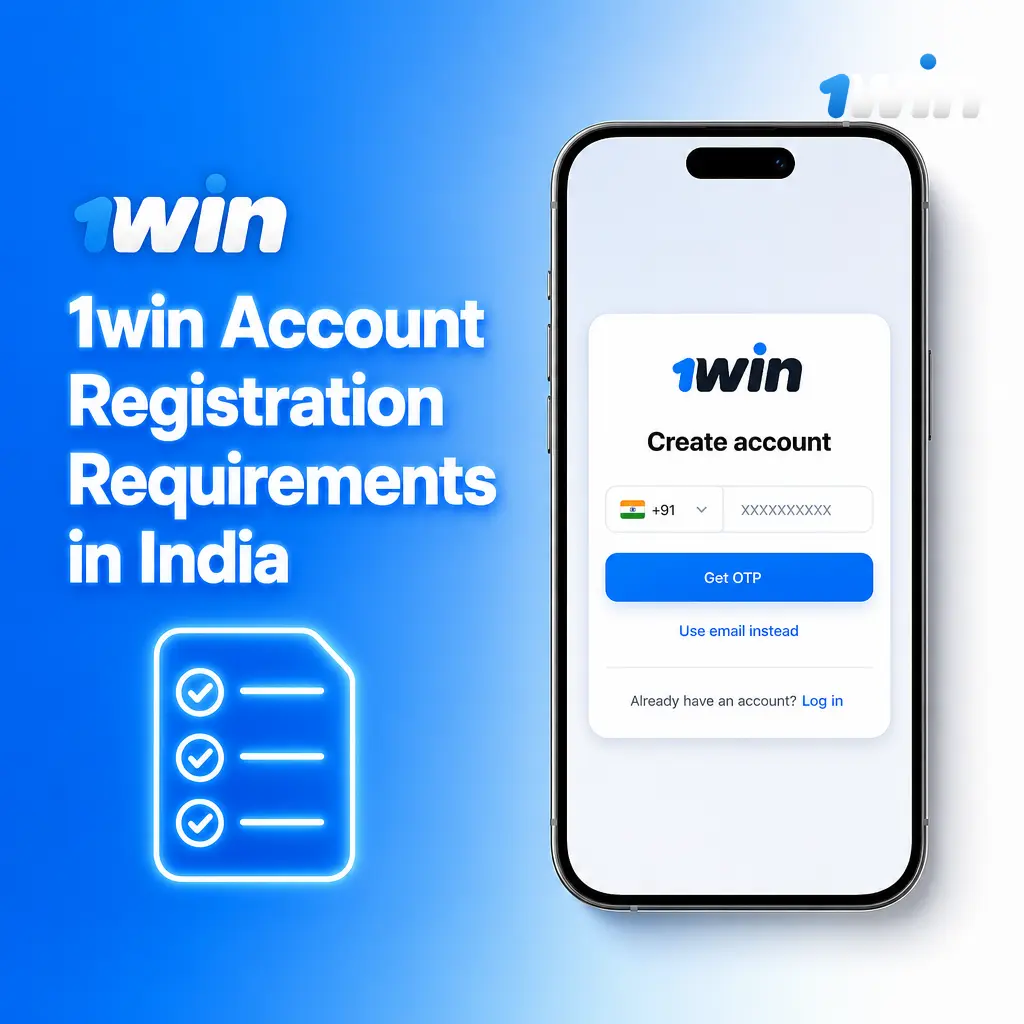 1win account registration requirements in India: age, contact details, password, and terms acceptance for signup