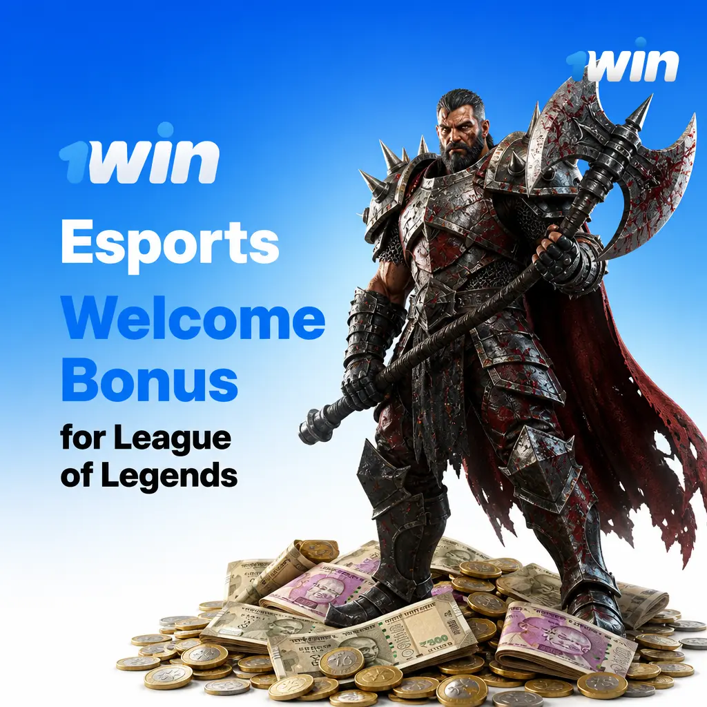 1win esports welcome bonus 500% up to 180,000₹ plus 500FS for League of Legends betting in India