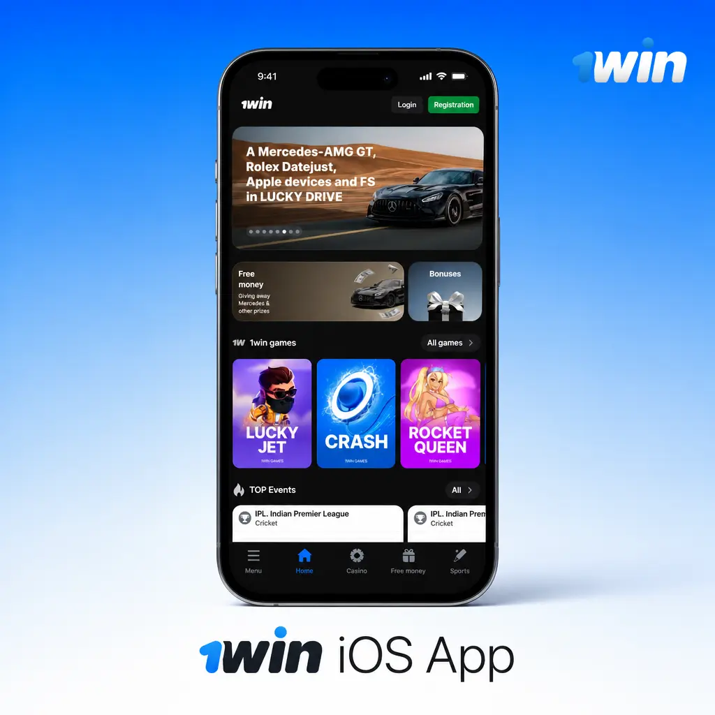 1win iOS access via Safari browser on iPhone and iPad, with Add to Home Screen option for quick sign-in.