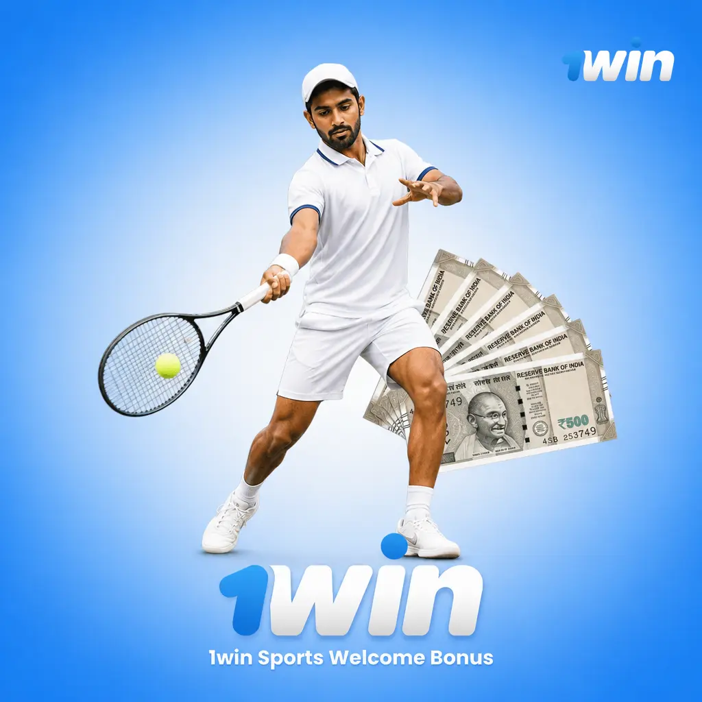 1win Sports Welcome Bonus offering 500% up to ₹180,000 plus 500 free spins for new users on qualifying deposits