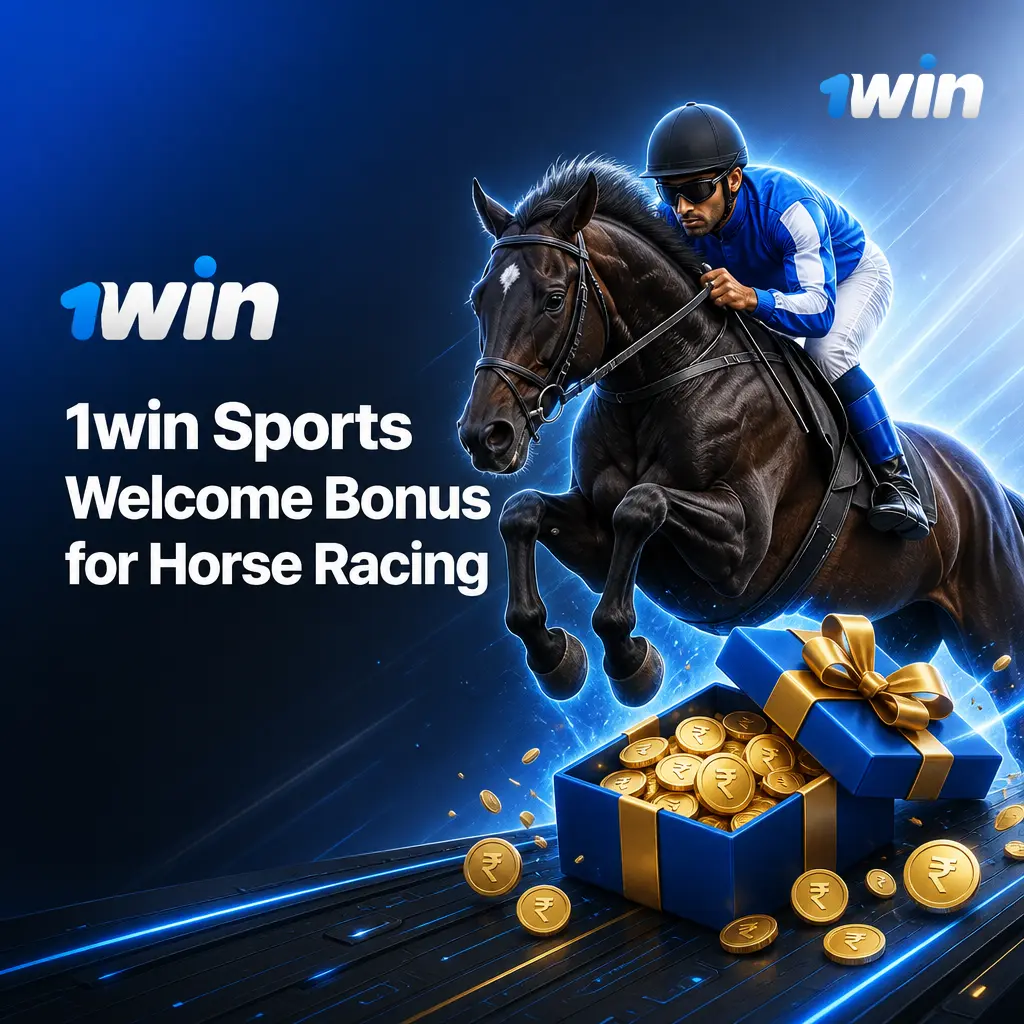 1win Sports Welcome Bonus for horse racing: 500% deposit match up to INR 180,000 plus 500 Free Spins for new bettors.