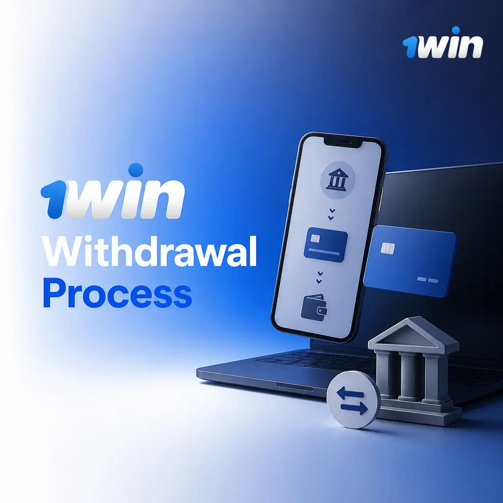 1win withdrawal process showing login, cashier section, payment method selection, and amount entry steps