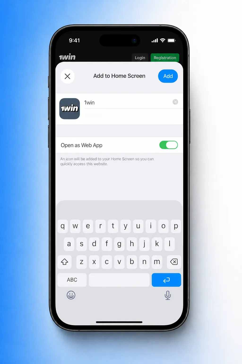 Steps to access 1win on iPhone and iPad via Safari and add it to the home screen as a PWA