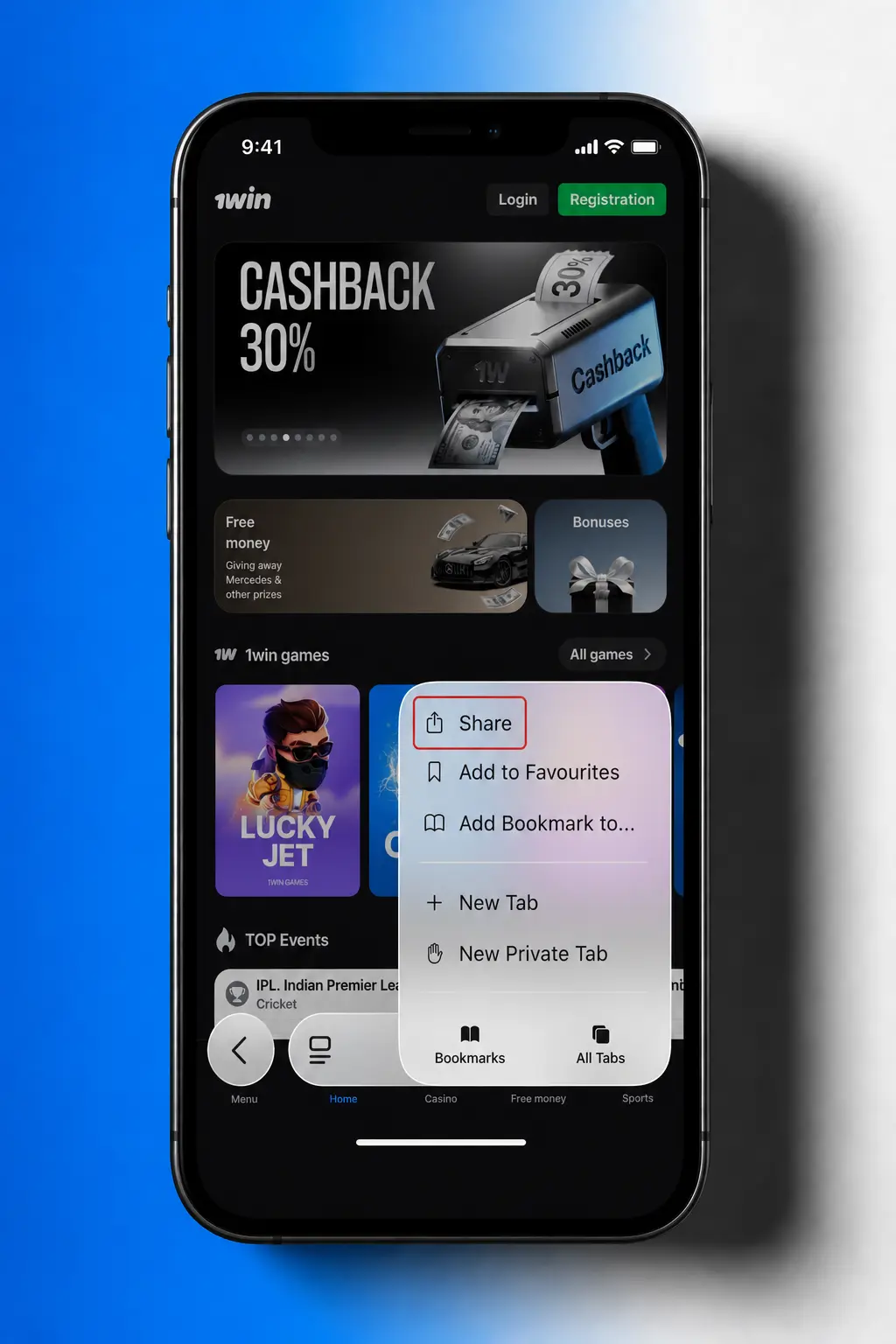 Steps to access 1win mobile site on iPhone and iPad and add a home screen shortcut for quick access