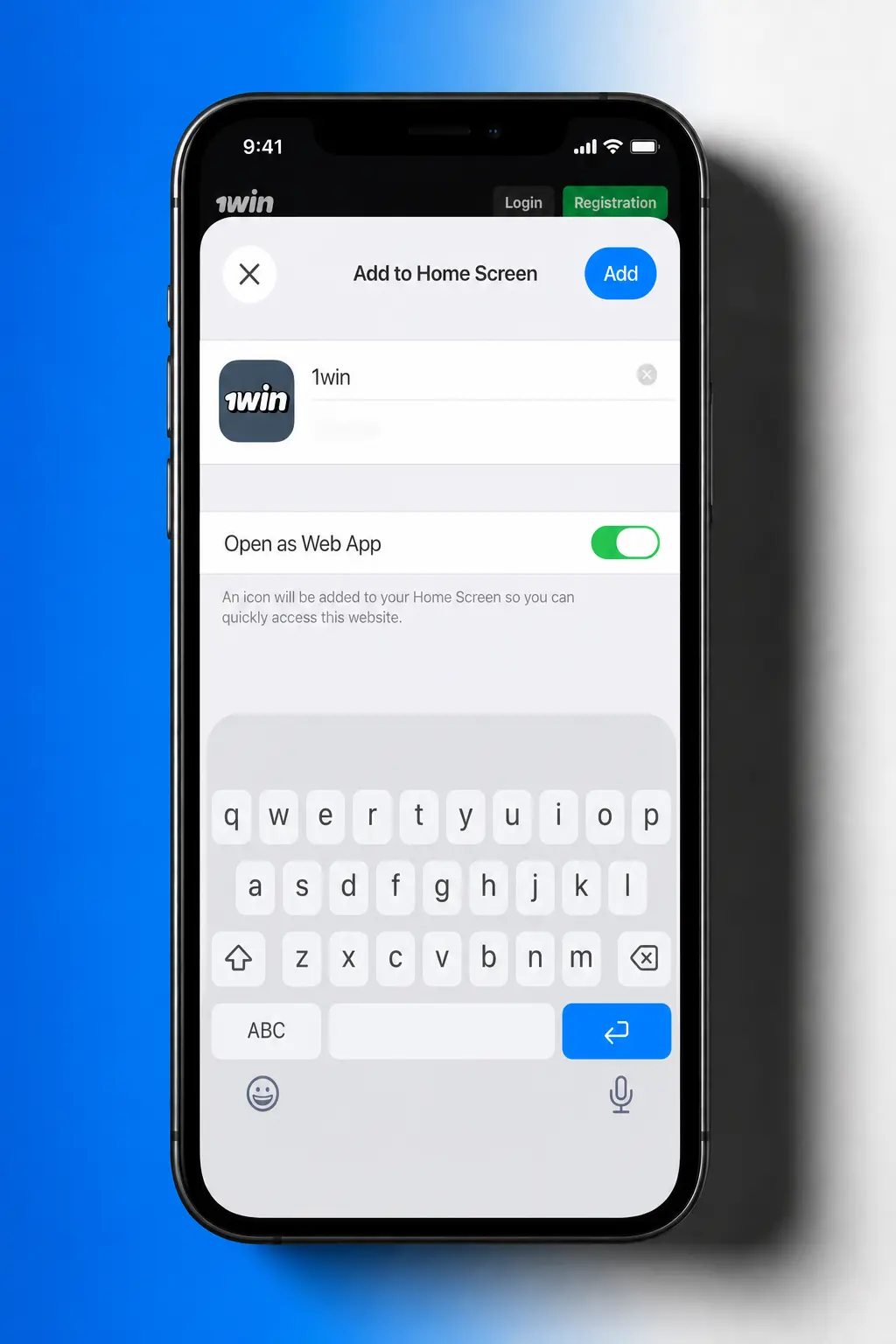 Steps to access 1win on iPhone or iPad via mobile website and add a home screen shortcut for quick access