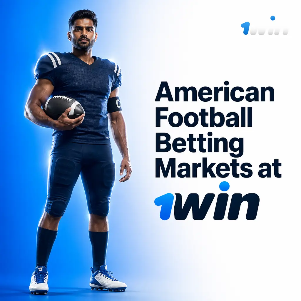 American Football betting markets at 1win: moneyline, spreads, totals, quarters, props, and outrights for Indian bettors.