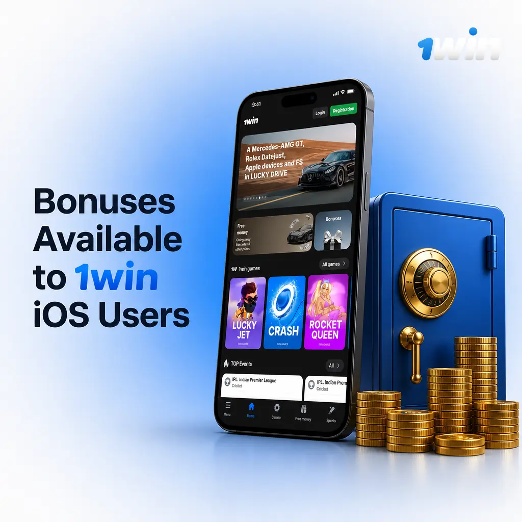1win iOS app bonuses in India: welcome package up to INR 180,000, free spins, cashback, and loyalty rewards.