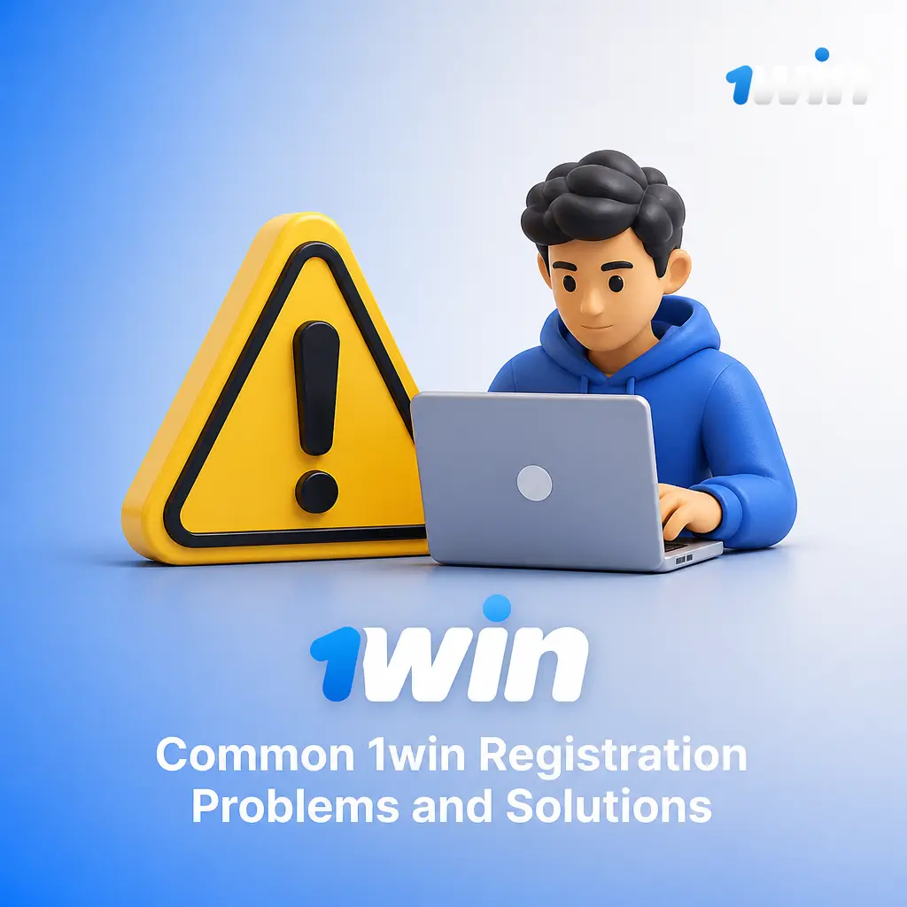 Table listing common 1win registration problems like duplicate accounts, missing codes, and eligibility issues with solutions.