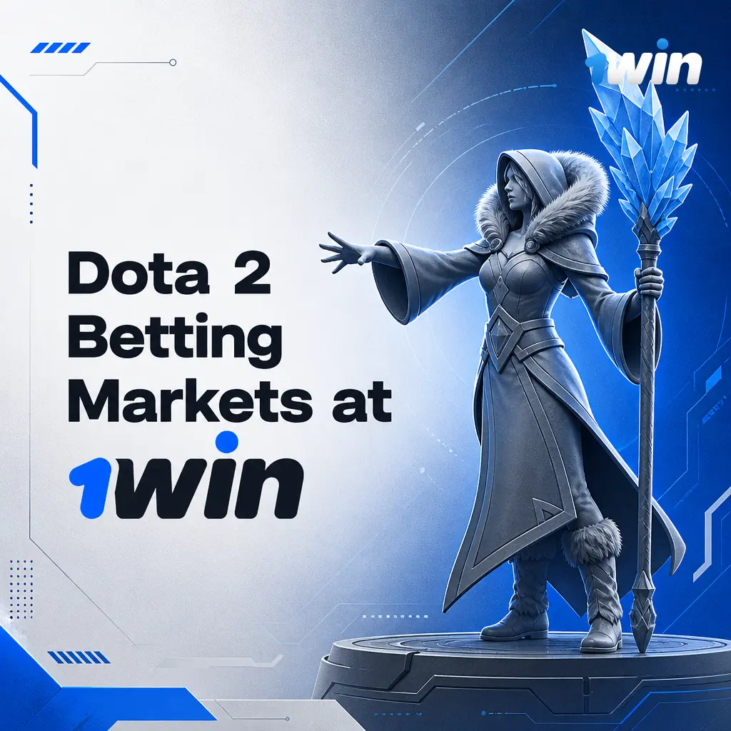 Dota 2 betting markets at 1win: match winner, map handicap, total kills, first blood, tournament winner and more options.