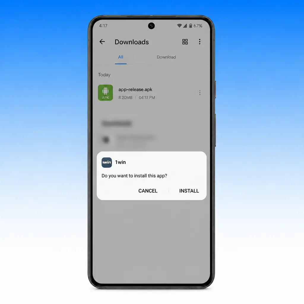 Steps to download and install the 1win APK on Android for users in India
