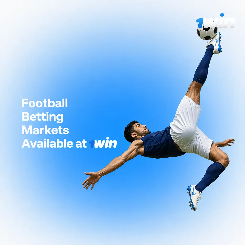 Overview of football betting markets on 1win, including 1X2, BTTS, Asian Handicap, and Correct Score options.