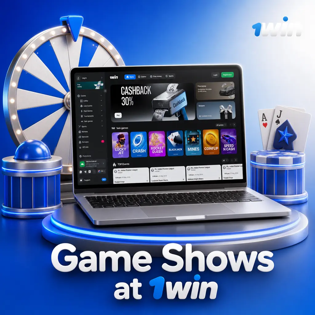Live game shows at 1win featuring host-led wheels, dice and board formats like Crazy Time and Monopoly Live