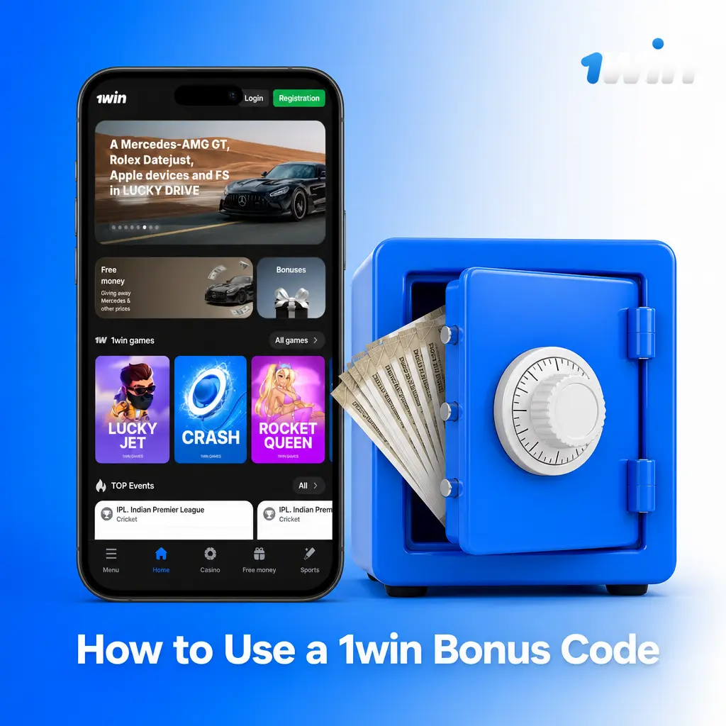Steps to enter a 1win bonus code during registration before creating an account and completing deposit