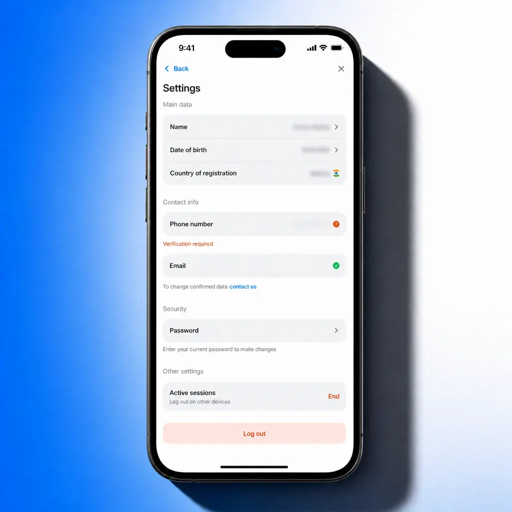 Step-by-step guide showing how to verify a 1win account via profile settings on the website or mobile app in India.