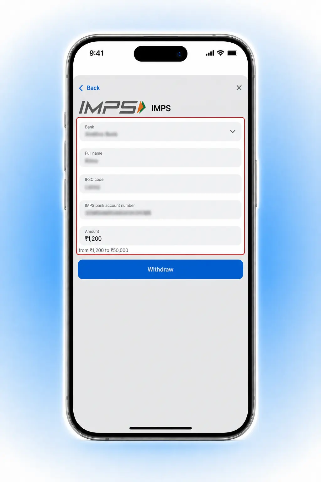 Step-by-step screenshot showing how to withdraw money from 1win via UPI, PayTM, PhonePe, GPay or crypto