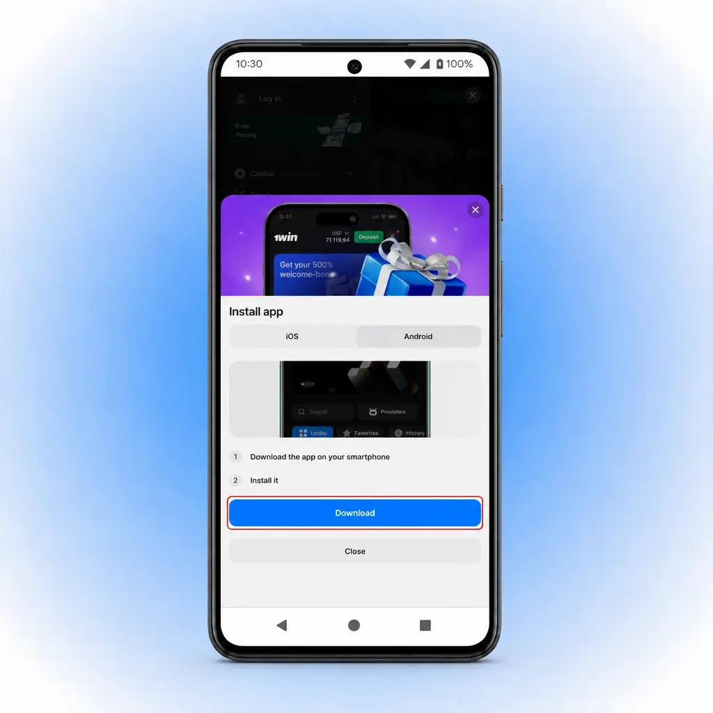 League of Legends betting screen in the 1win app showing match odds and markets on a smartphone