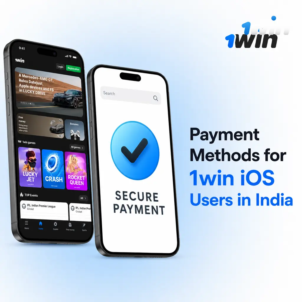 1win iOS payment methods in India including UPI, PayTM, PhonePe, GPay, crypto, Visa and Mastercard for deposits and withdrawals
