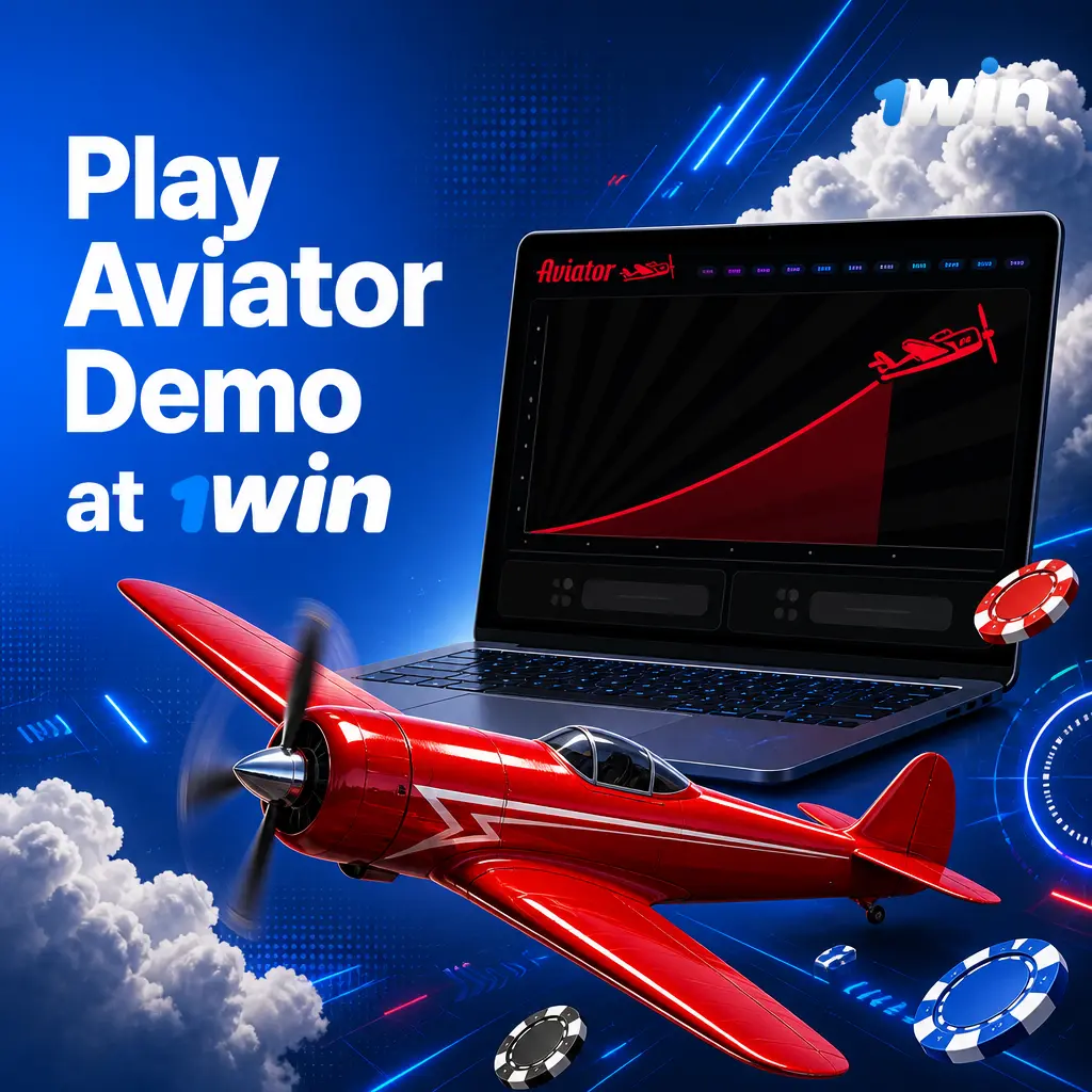 Play Aviator demo at 1win with free virtual credits, no deposit or registration required to try the game