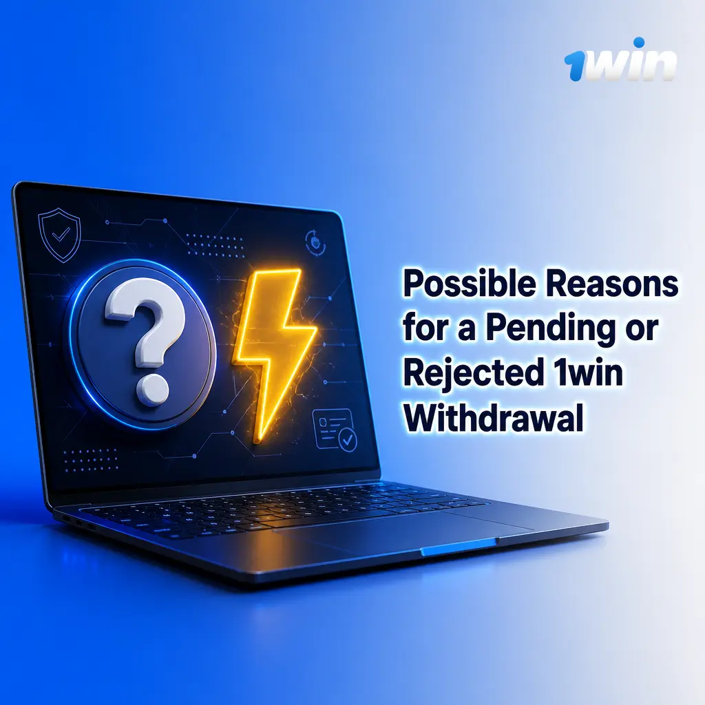 Table listing possible reasons and recommended actions for a pending or rejected 1win withdrawal request.