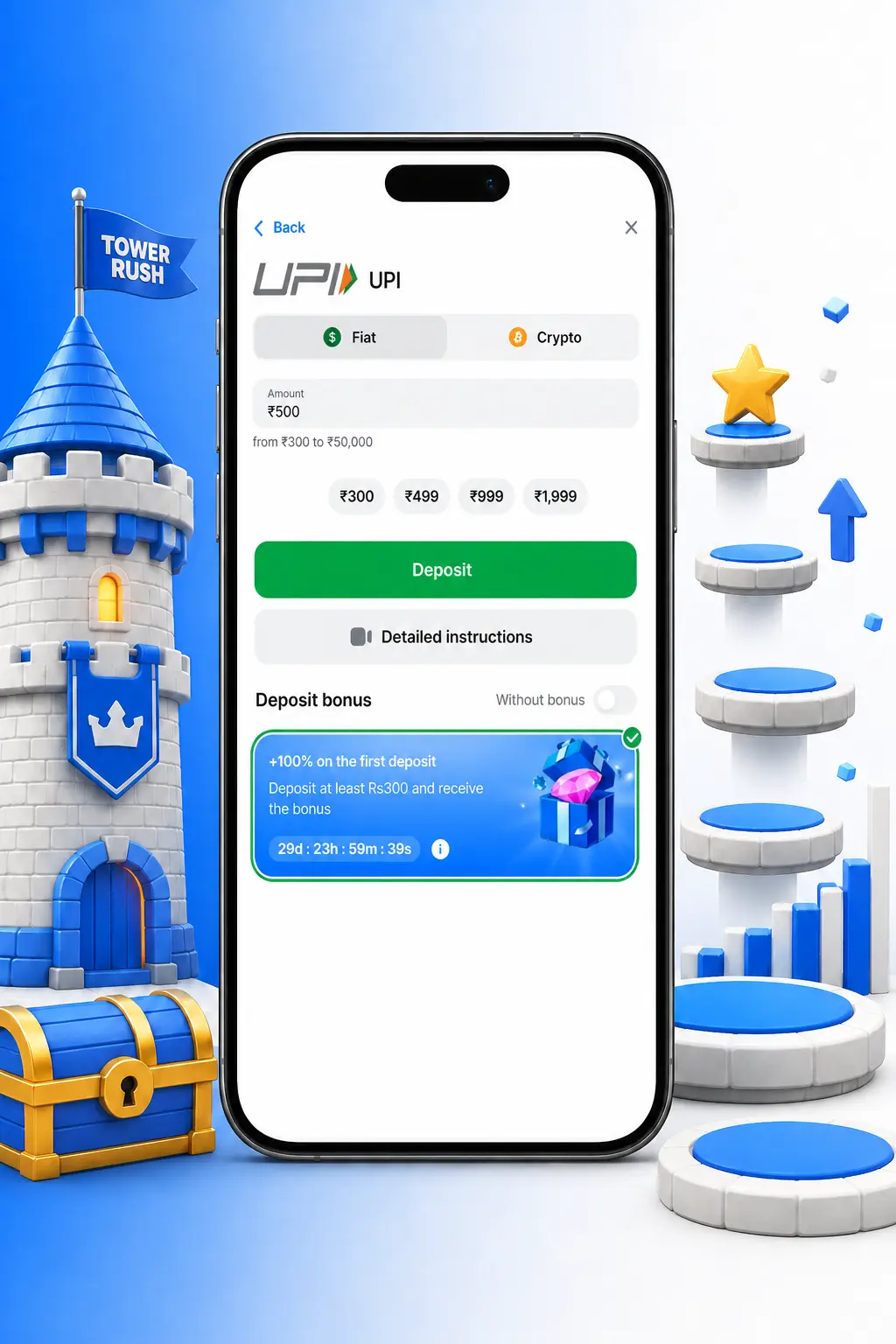Step-by-step guide to register at 1win, verify your account, and start playing Tower Rush for real money.